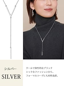 Amazon.co.jp: [ChicSilver] ロング ペンダント y字 ネックレス